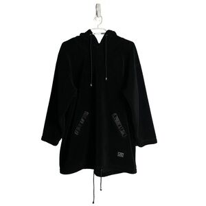 Liz Claiborne Women's Black Longline Fleece Hoodie